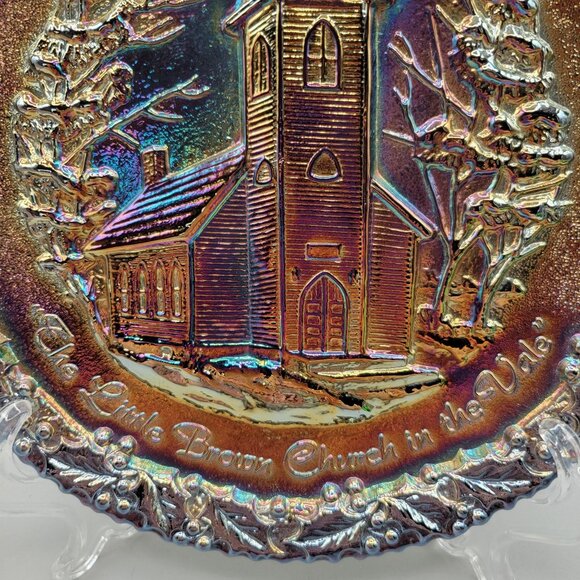 Fenton Carnival Glass Plate Annual Collector Series Christmas in America 1970 - Picture 4 of 6